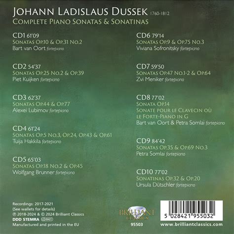 DUSSEK COMPLETE PIANO SONATAS SONATINAS Klassiek Nl