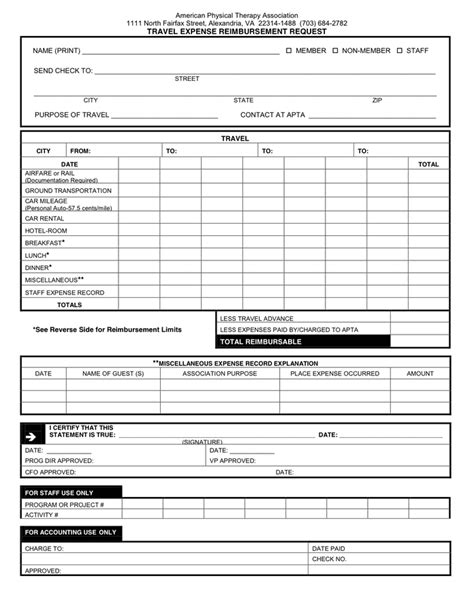 Expense Reimbursement Template Excel Templates