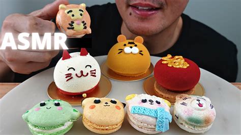 Asmr Lunar New Year Mousse Cakes Macarons The Hangry Mole Youtube