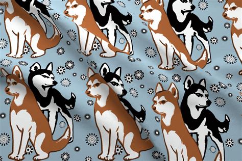 Siberian Husky Fabric Double Colors Siberian Husky By Etsy