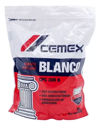 Cemento Blanco Cemex Kg Bolsa Compatible Con Pigmentos Mercadolibre