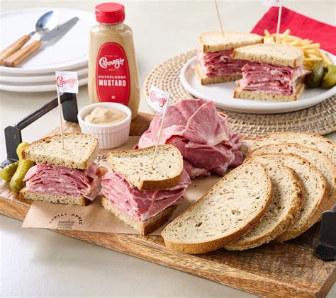 Carnegie Deli 3 12 Oz Packs Corned Beef W Mustard And Rye Bread Loaf