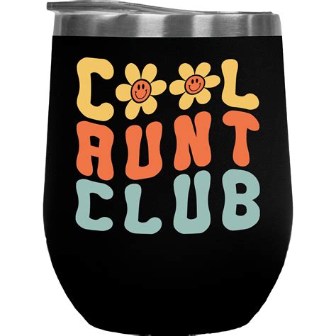 Cool Aunt Club Group Of Aunties Groovy Retro Wavy Text Merch Gift