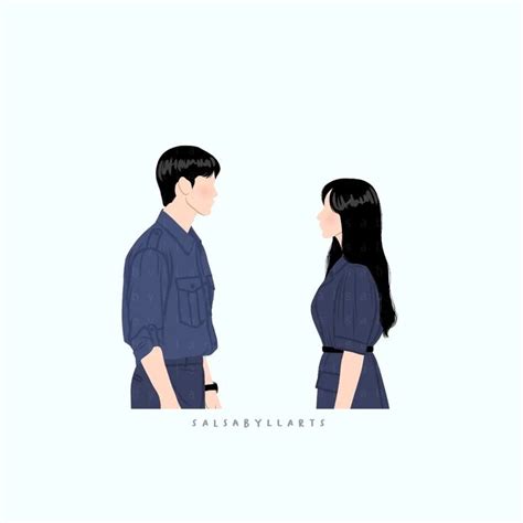 Queen Of Tears In Tears Art Couple Illustration All Korean Drama