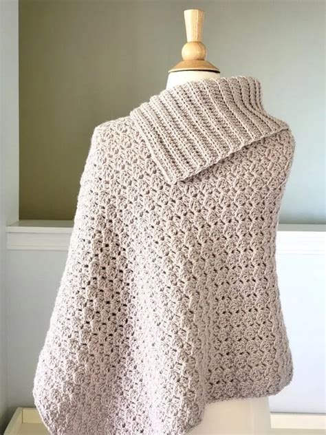 Crochet Poncho With Collar Pattern Crochet Dreamz