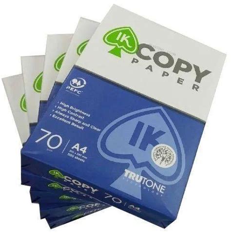 70 GSM IK A4 Size Paper For Photocopy Color Natural White At Rs 200