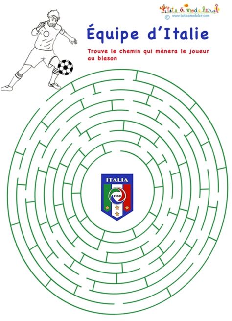 Labyrinthe de foot Italie sur Tête à modeler