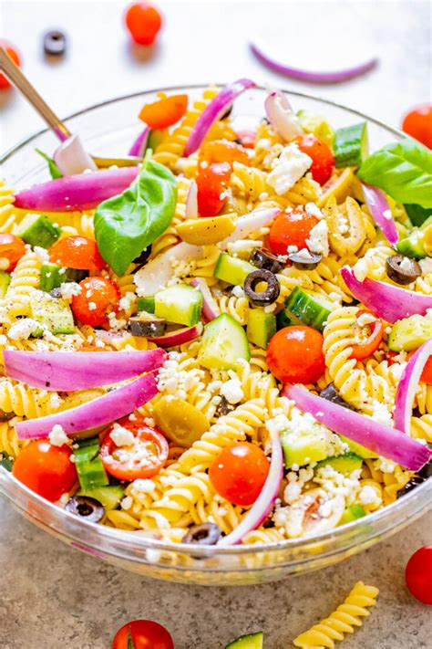 25 Minute Mediterranean Pasta Salad Averie Cooks