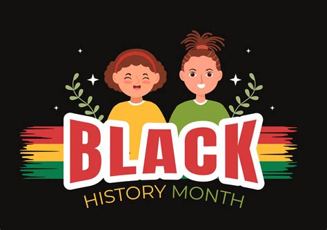 Black History Month Template Hand Drawn Cartoon Flat Background ...