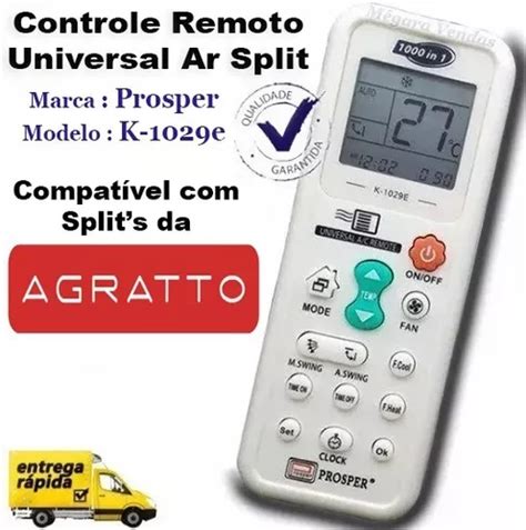 Controle Remoto Universal K E Ar Condicion Split Agratto