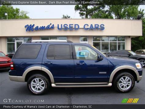 Dark Blue Pearl Metallic 2006 Ford Explorer Eddie Bauer Camelstone Interior