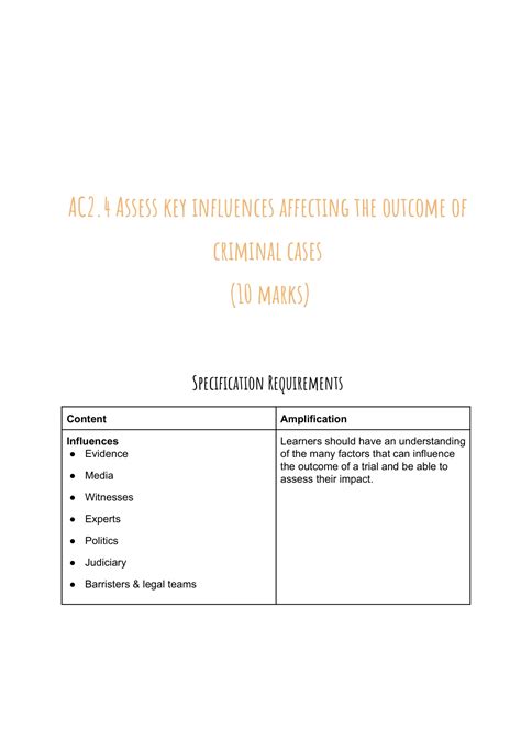 Summary Unit Ac Criminology Wjec Model Answer Crime Scene To