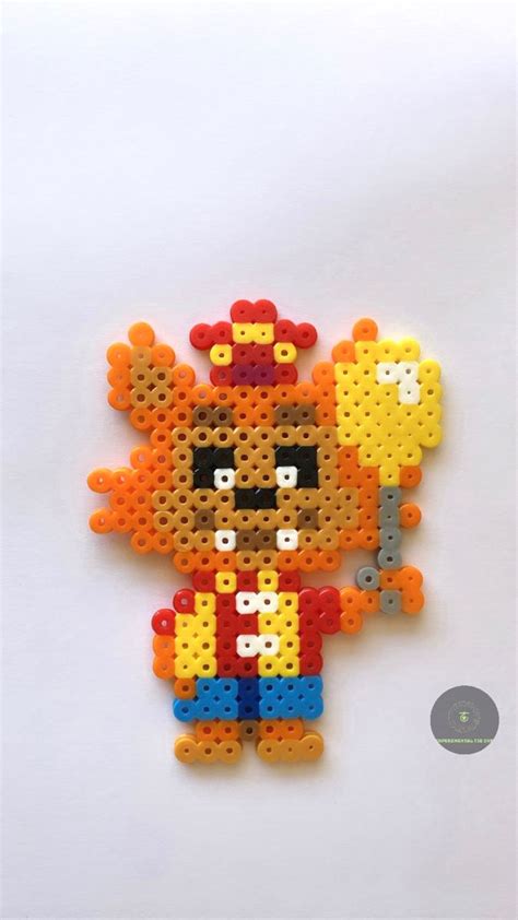 Fnaf Perler Beads Balloon Foxy Inspired Handmade Pixel Art Etsy In