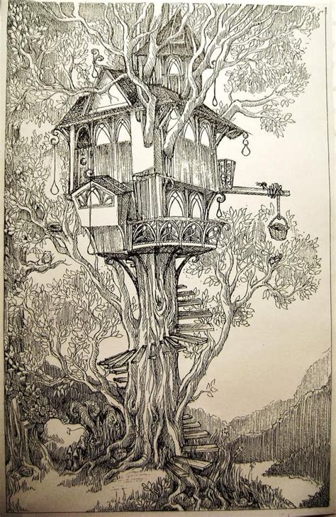 Tree House Pencil Drawing Warehouse Of Ideas