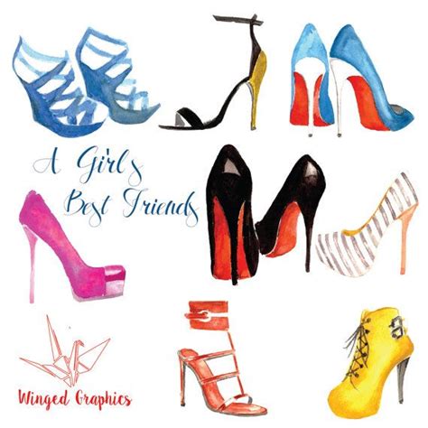 High Heels Hight Fashion Watercolour Digital Clipart Hand Drawn