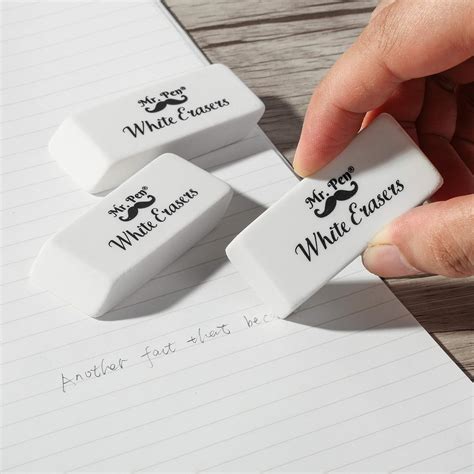 Mr Pen Erasers Pencil Eraser 12 Pack White Erasers Eraser