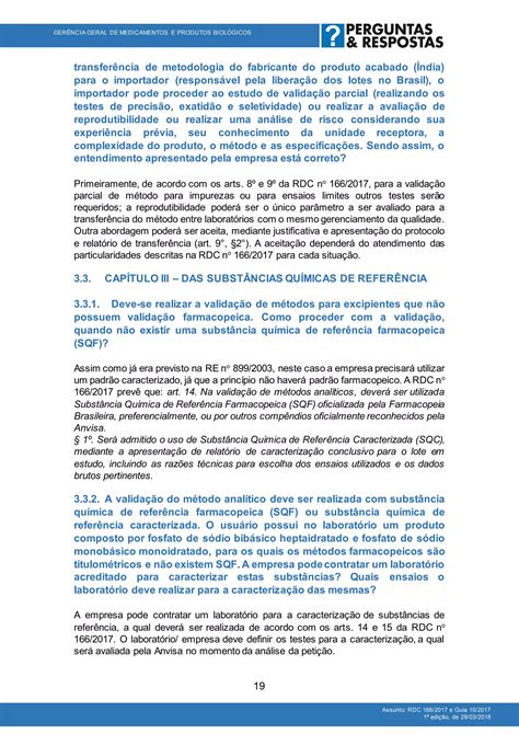 Perguntas E Respostas Rdc 166 2017 PDF