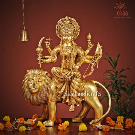 Buy Durga Maa Murti 61 Cm Big Large Size Durga Statue In Brass Durga