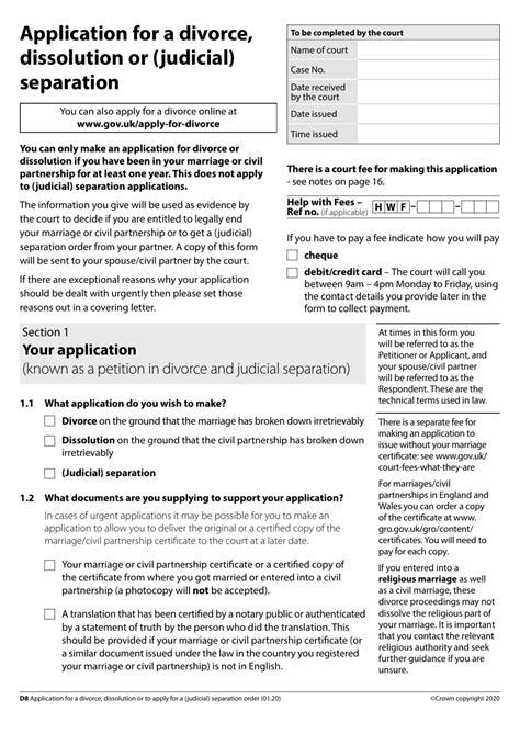 Divorce Application Form Fill Online Printable Fillable Blank Pdffiller Form D8 Download