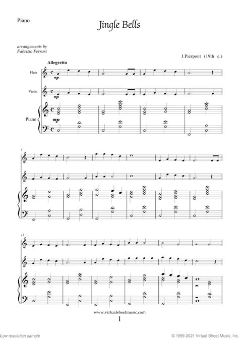 Easy Christmas Flute Violin And Piano Sheet Music Pdf