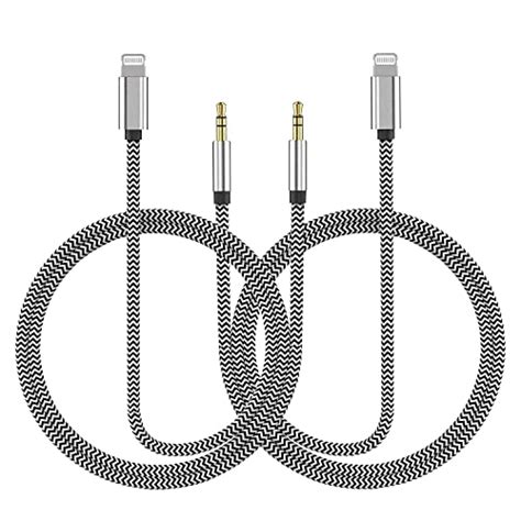 Buy Aux Cord For Iphone 2 Pack 33ft Apple Mfi Certified Lightning