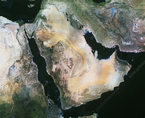 Satellite Image Of The Arabian Peninsula Stock Image E070 0372