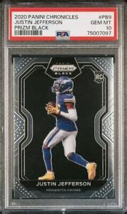 Justin Jefferson 2020 Chronicles 9 Prizm Black PSA 10 Price Guide