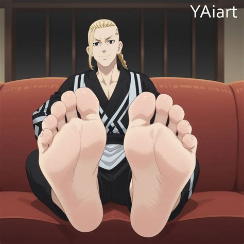 Rule 34 Ai Generated Barefoot Blonde Hair Draken Tokyo Revengers Foot Fetish Looking At