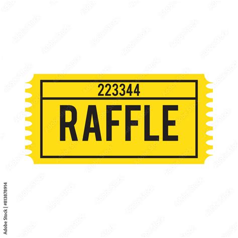 Red Raffle Ticket Icon Raffle Sign Raffle Ticket Symbol Flat Style