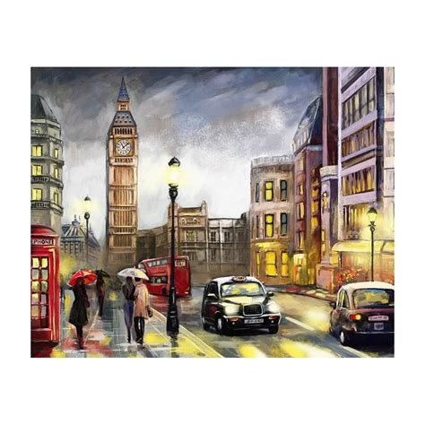 Set Pictura Pe Numere Cu Sasiu Toamna La Londra 40x50 Cm Picturi