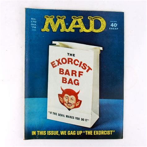 Mad Magazine Vintage October 1974 170 The Exorcist Vintage Toy