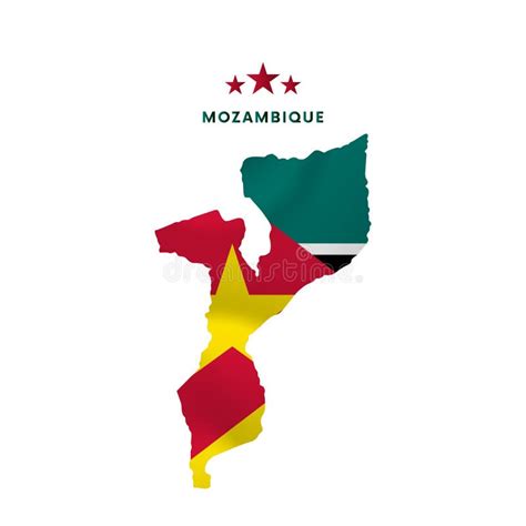 Mapa De Mozambique Con La Bandera Que Agita Ilustración Del Vector