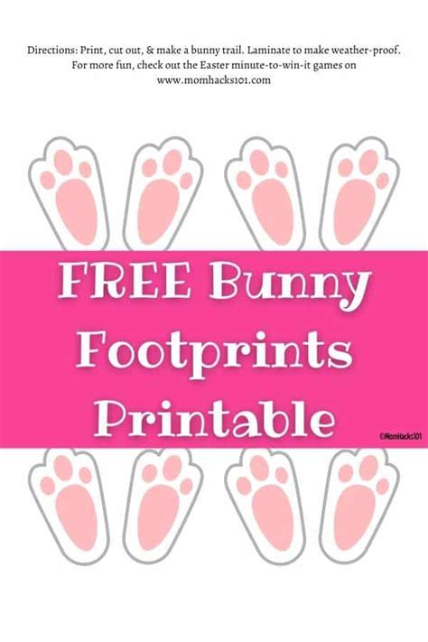 Free Printable Bunny Footprints For Easter Mom Hacks 101