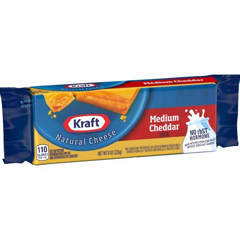 Kraft Natural Cheese Cheddar Medium 8 Oz Shipt