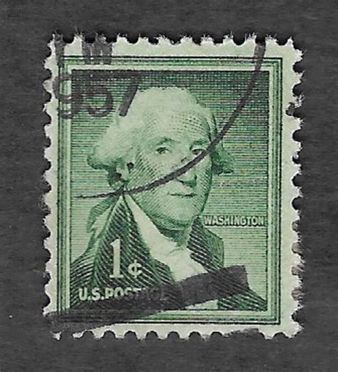 1 Cent George Washington Dark Green Stamp RARE Original Gum This Is My