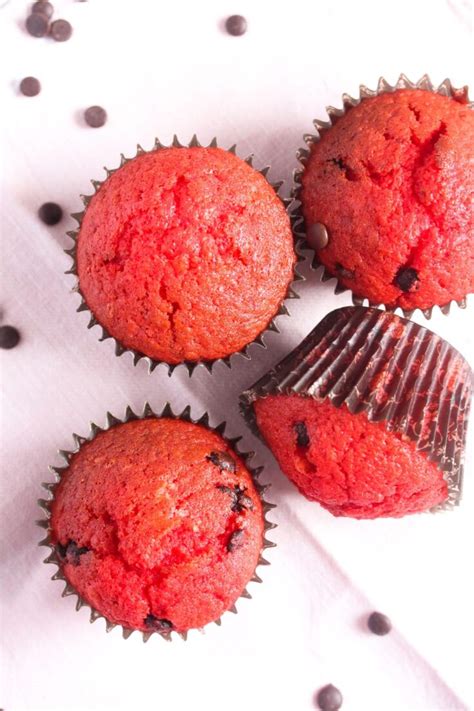 The Best Red Velvet Muffins With Chocolate Chips Where Is My Spoon