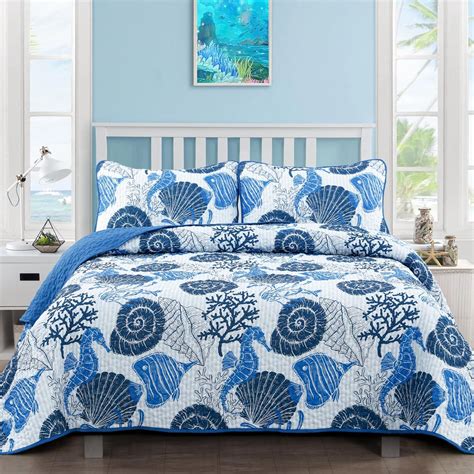 Amazon Djy Coastal Quilt Set Queen Size Summer Beach Themed Quilt