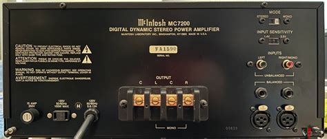 Mcintosh Mc Solid State Power Amplifier Photo Canuck