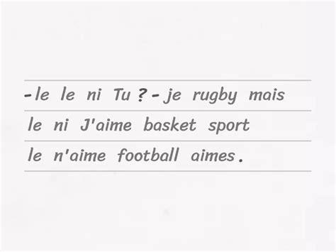 Phrases Remettre Dans L Ordre Unjumble