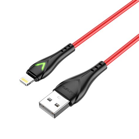 Borofone Cable BX65 Bright USB To Lightning 2A 1 Metre Red Toptel