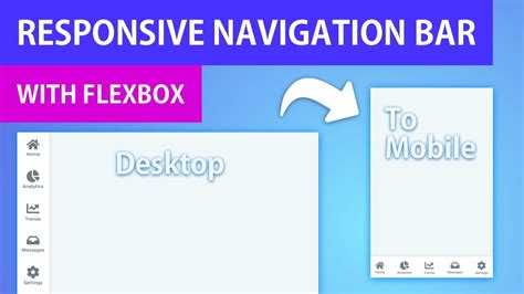 Responsive Side Navigation Bar With Html Css Flexbox Navbar Youtube