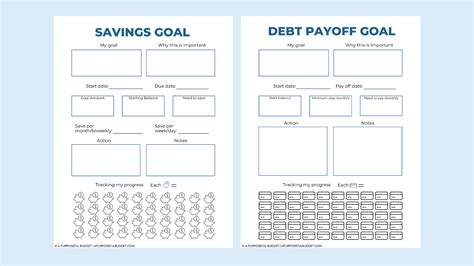 Printable Financial Goal Setting Packet Apurposefulbudget Worksheets Library