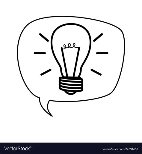 Speech Bubble With Bulb Light Idea Royalty Free Vector Image