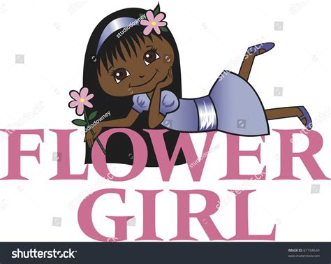 Flower Girl Long Black Hair Dark Stock Vector Royalty Free 67194634