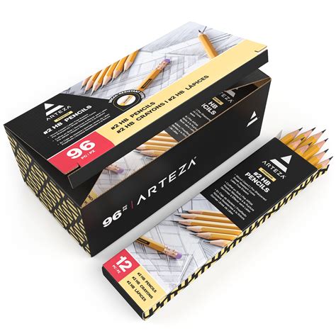 Arteza Box Of 2 Hb Pre Sharpened Pencils Number 2 Bulk Pencil School