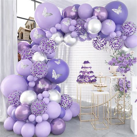 Pateeha Pink And Purple Balloon Garland Arch Kit Pcs Butterfly