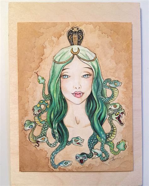 Medusa Watercolor & Acrylic Painting Greek Mythology