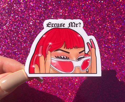 Excuse Me Sassy Baddie Girl Sticker Y2k Decor Baddie Etsy