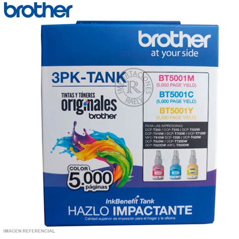 TINTA BROTHER 3PK TANK BT5001 TRIPACK