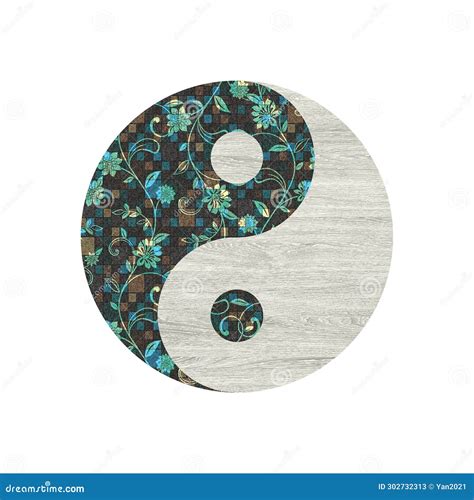 Yin Yang Art Colorful Logo and Icon Design Illustration Wood Texture. Stock Image - Image of ...